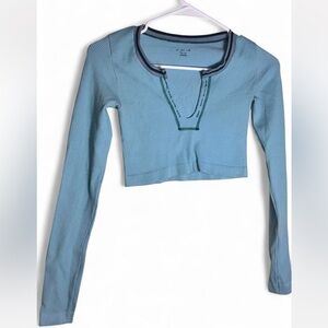 Out from under Light Blue Ribbed Long Sleeve Top size XS